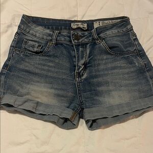 Indigo Rein Faded Blue Jean Shorts